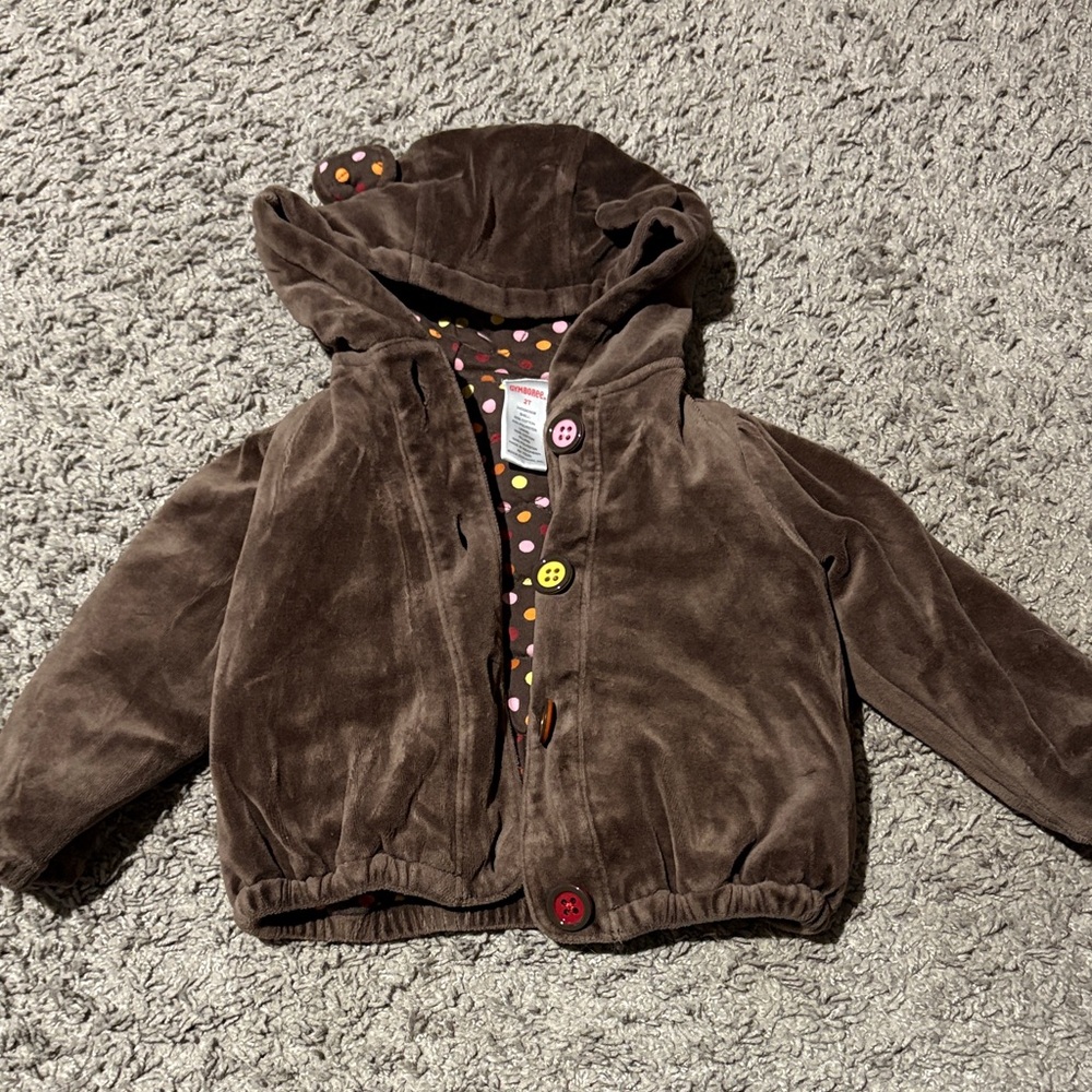Gymboree Brown Jacket with Colorful Button Accents